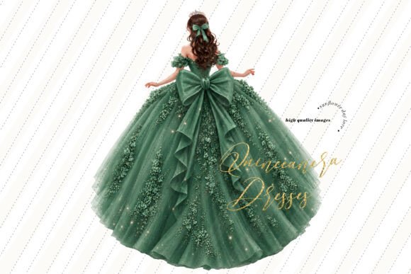 Download Emerald Green Ball Gown Dresses Clipart - Emerald Collection
