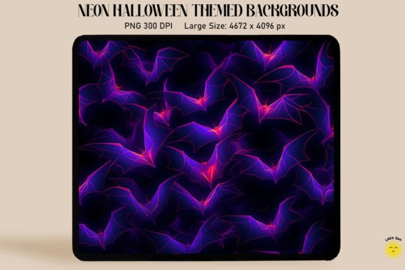 Download Neon Spooky Bats Halloween - Spooky Collection