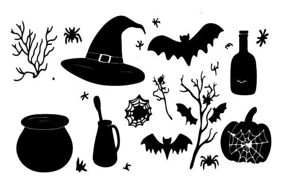 Download Spooky Silhouette Vector Element Set - Spooky Collection
