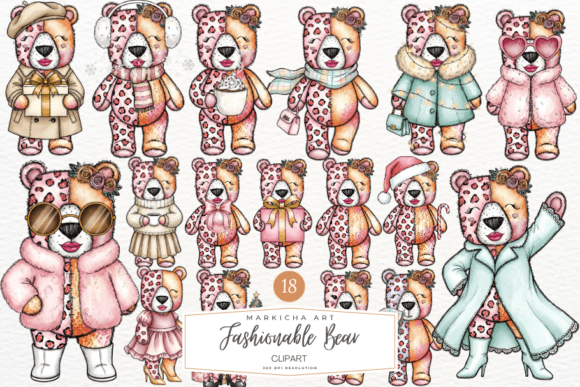 Download Fashionable Christmas Bear Clipart - Fashionable Collection