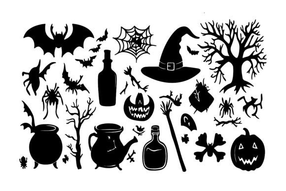 Download Spooky Silhouette Vector Element Set - Spooky Collection