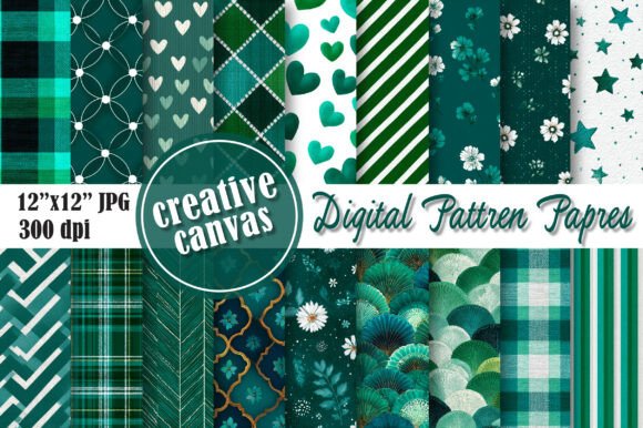 Download Emerald Green Digital Paper Bundle - Emerald Collection